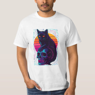 Katt- och SKULDFÖRSÄLJNING - Abstrakt Streetwear T Shirt