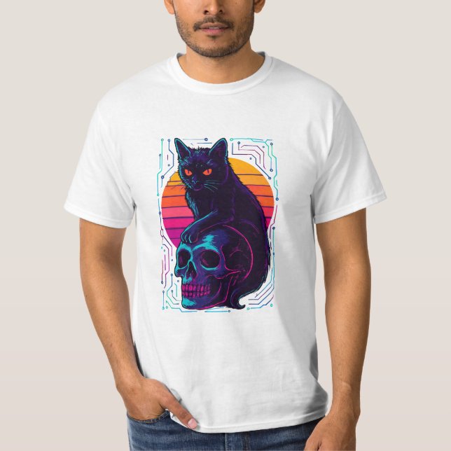 Katt- och SKULDFÖRSÄLJNING - Abstrakt Streetwear T Shirt (Framsida)
