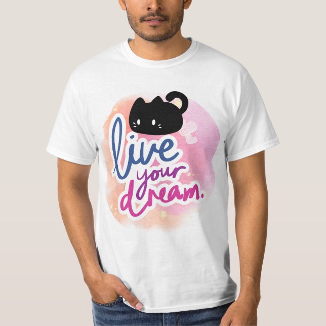 Katt och snygg design t-shirt (Framsida)