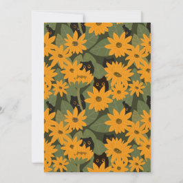 Katt och solros Mönster Inbjudningar