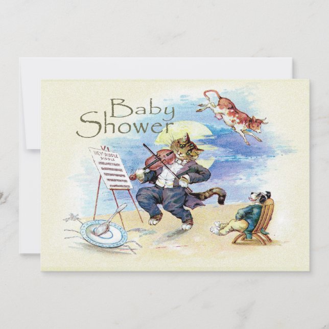 Katt- och spädbarnsskor, Gult, Vintage Inbjudningar (Framsida)