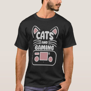 Katt och spel Kärlek spelar videospel Cute Gam T Shirt
