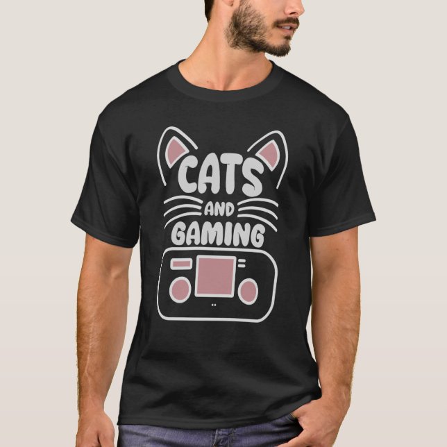 Katt och spel Kärlek spelar videospel Cute Gam T Shirt (Framsida)