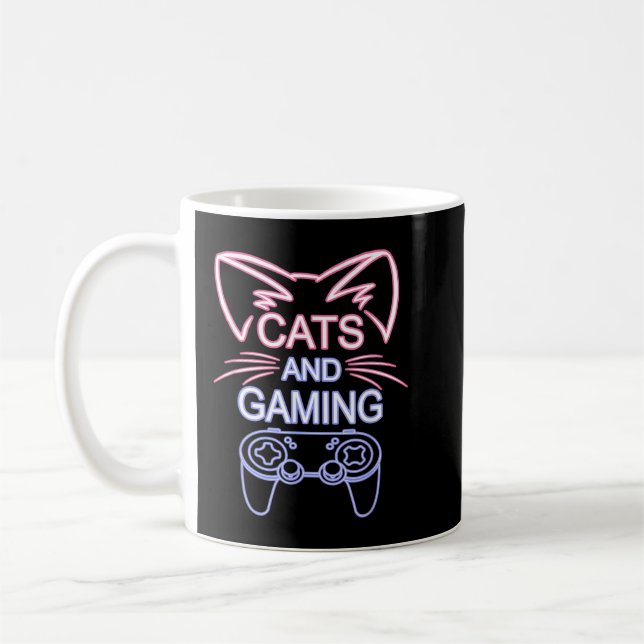 Katt och spelfilm - en lapp-spelfantaster kaffemugg (Vänster)