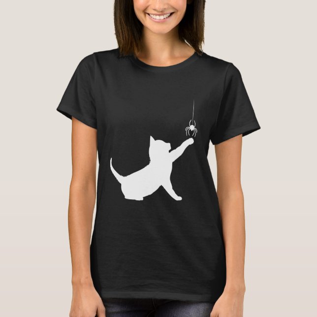 Katt och spindel i Silhouette T-shirt (Framsida)