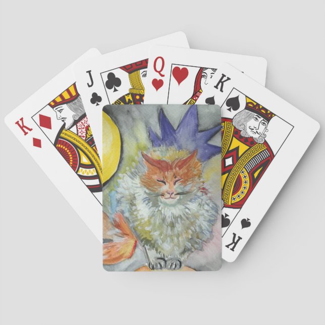 Katt och stjärna  casinokort (Baksidan)