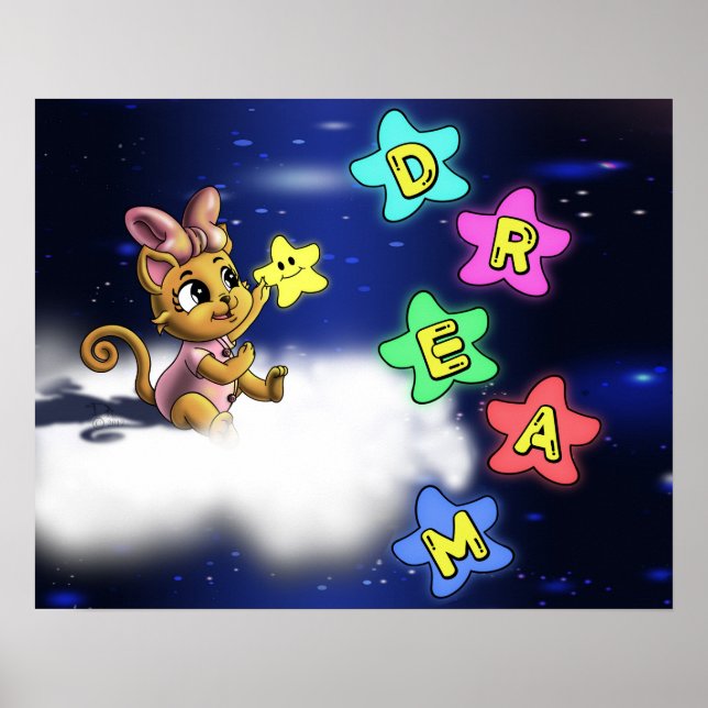 Katt och stjärnor poster (Framsidan)