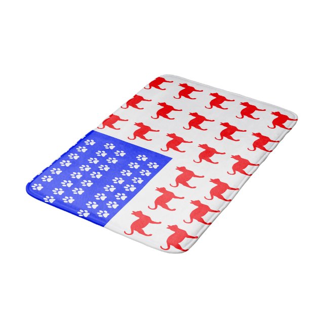 Katt och Tass Flagga Badrumsmatta (Vinklad)