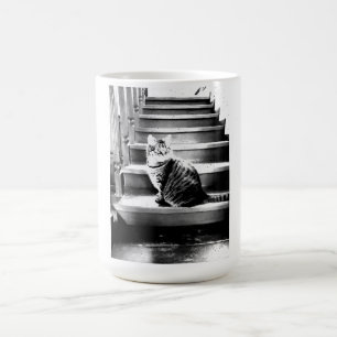 Katt och trappor kaffemugg