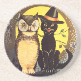 Katt och Uggla Vintage Halloween Underlägg