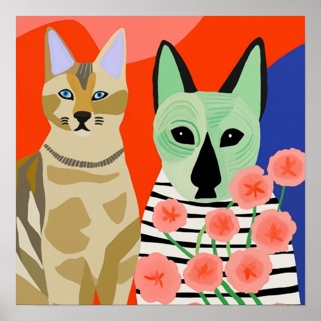 Katt och utomjordisk katt poster (Framsidan)