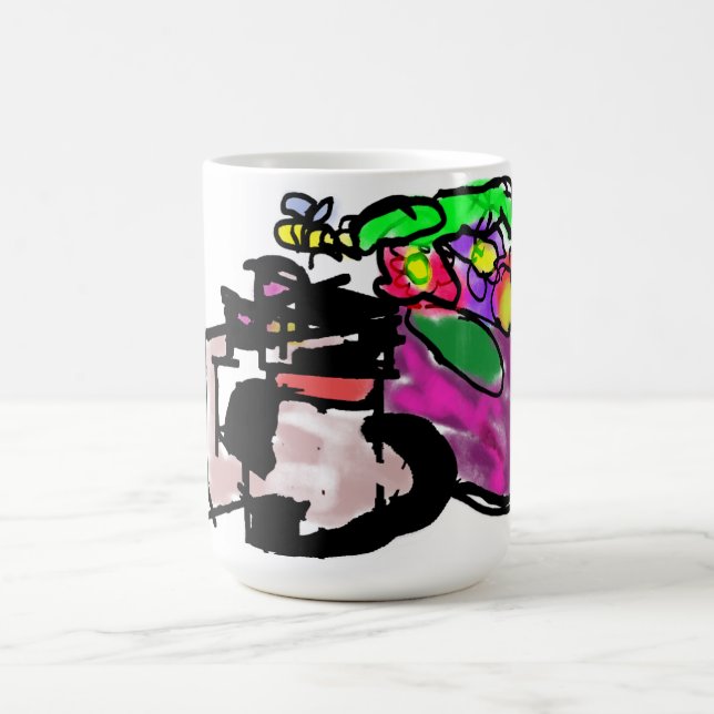 Katt och vårblommor  kaffemugg (Center)