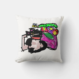 Katt och vårblommor  kudde