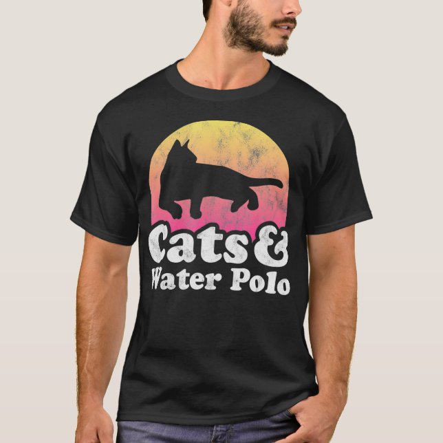 Katt och Vatten Polo-Manar eller kvinnokatt  T Shirt (Framsida)