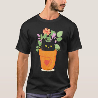 Katt Och Växt För Växt Trädgårdsmästare Trädgårdss T Shirt