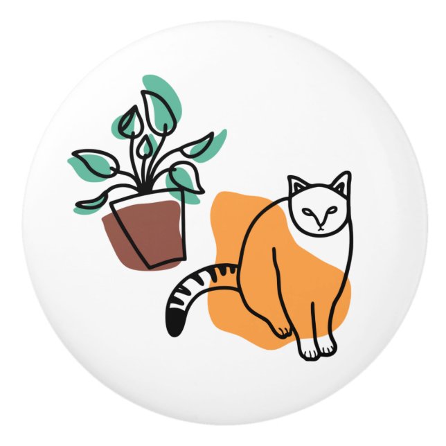Katt och växter knopp (Framsidan)
