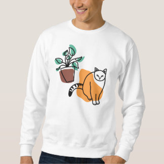 Katt och växter lång ärmad tröja