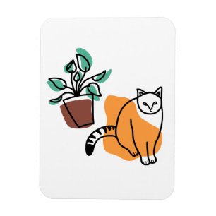 Katt och växter magnet