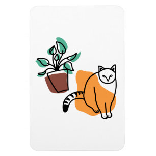 Katt och växter magnet
