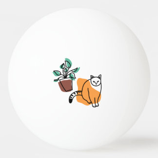 Katt och växter pingisboll