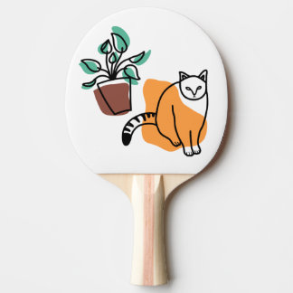 Katt och växter pingisracket