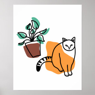 Katt och växter poster