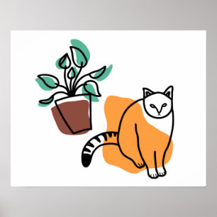 Katt och växter poster