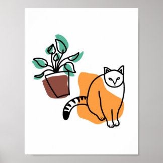 Katt och växter poster