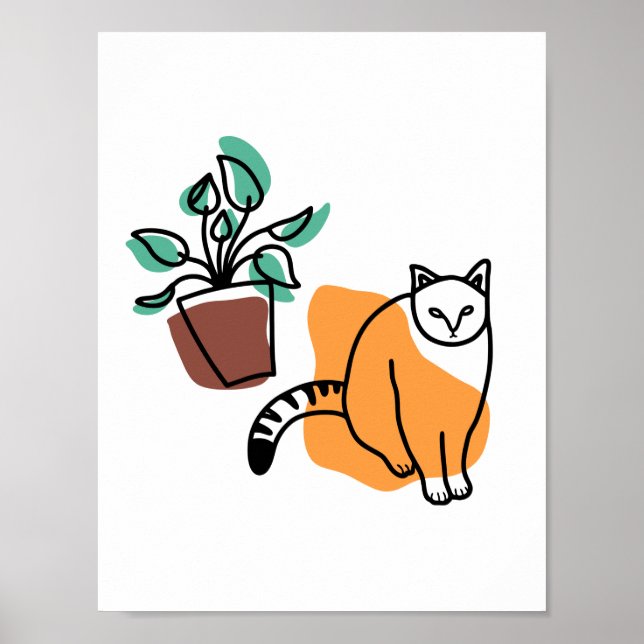 Katt och växter poster (Framsidan)