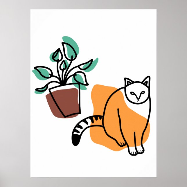 Katt och växter poster (Framsidan)