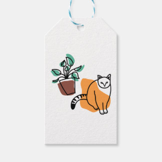 Katt och växter presentetikett