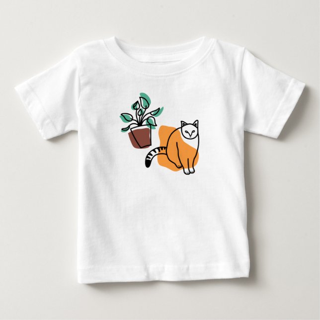 Katt och växter t shirt (Framsida)