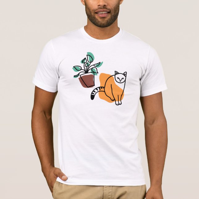Katt och växter t shirt (Framsida)