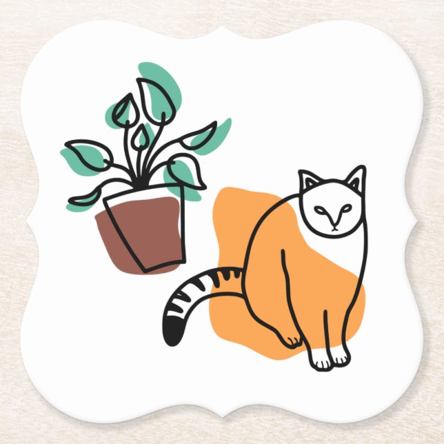 Katt och växter underlägg papper (Framsida)