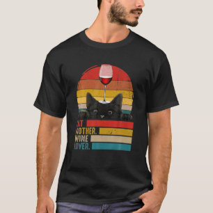 Katt och Vin Älskare Katt Mor Vin Älskare Vintage T Shirt