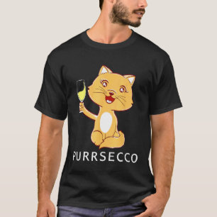Katt- och vinälskare Husdjur Rolig Prosecco Och Ka T Shirt