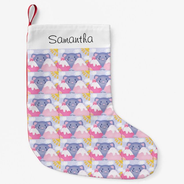 Katt- och vinterberg med kute Sol Liten Julstrumpa (Framsidan)