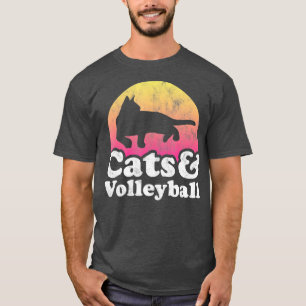 Katt och Volleyball Manar eller Womens Cat T Shirt