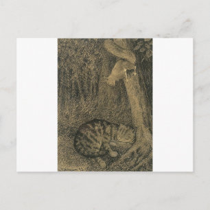 Katt Og Ekorn av Theodor Severin Kittelsen Vykort