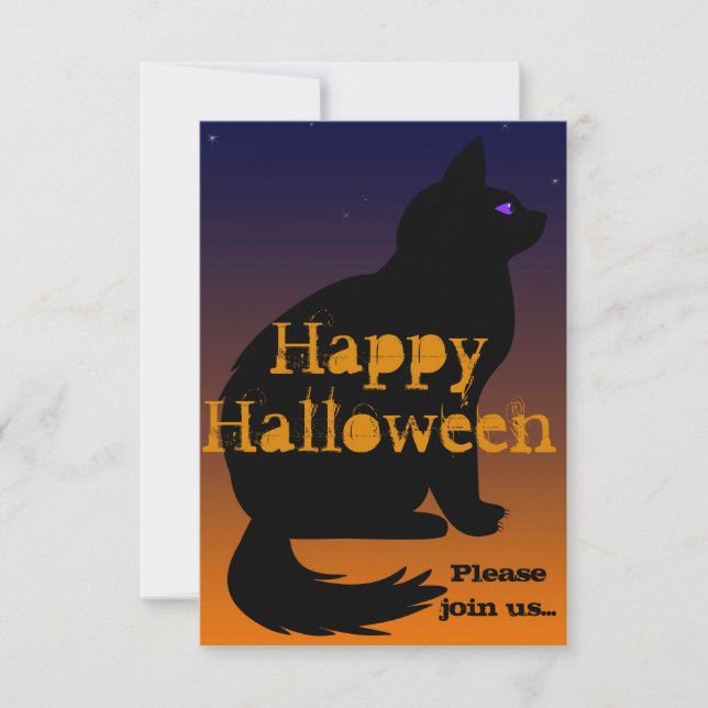Katt öga Halloween inbjudan (Framsida)