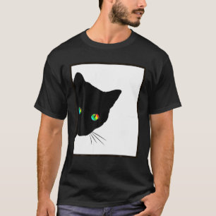 Katt Ögon, regnbåge, svart katt T Shirt