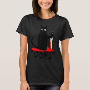 Katt Ojämn Svart Katt Mördande Katt Med Kniv Hej T Shirt