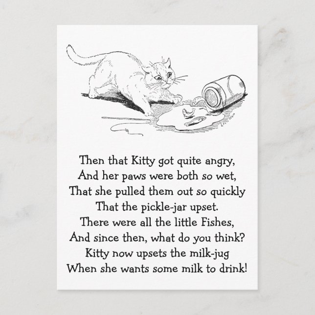 Katt: Omvandlar fisk Burk Vykort (Framsida)