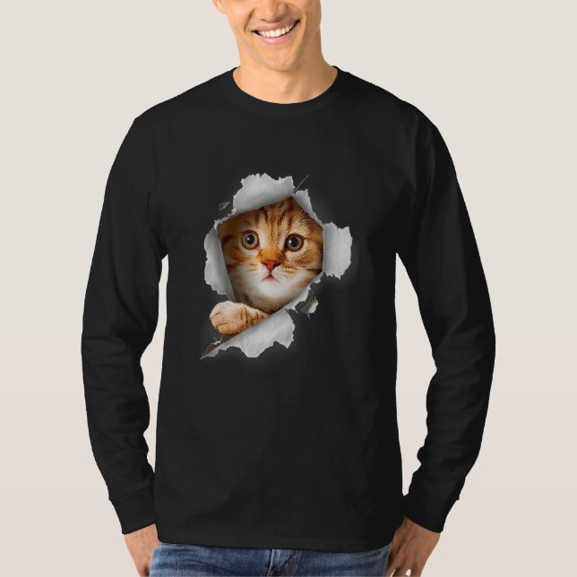 Katt Orange Kat Cat Torn Trasa Kitten T Shirt (Framsida)