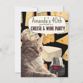 Katt Ost och vin fest rolig inbjudan fest