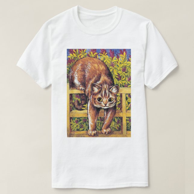 Katt över stängsel, Louis Wain Tee Shirt (Design framsida)