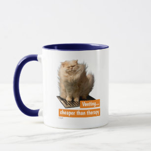 Katt över växt mugg