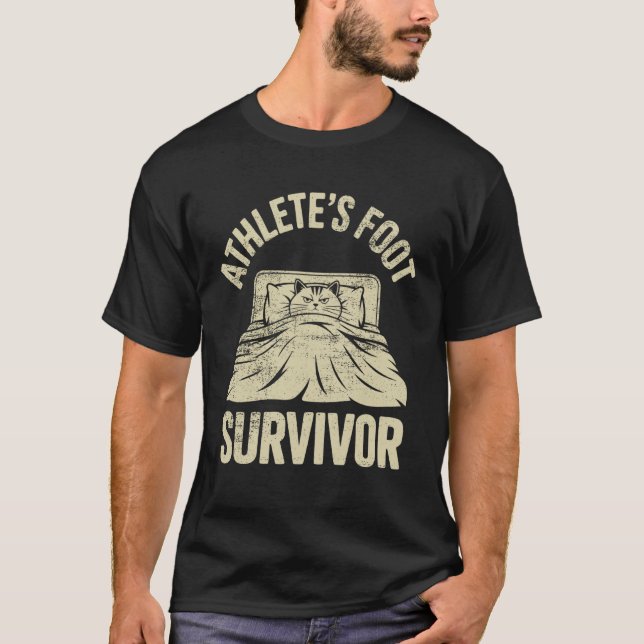 Katt överlevare av fotsvamp idrottsfotssvamp t shirt (Framsida)