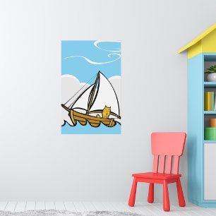Katt på A Segelbåt Poster