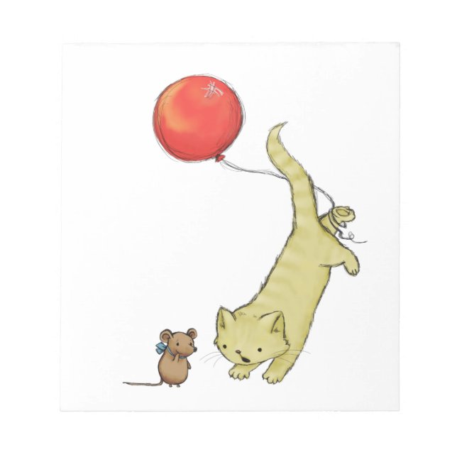 Katt på ballong anteckningsblock (Framsida)